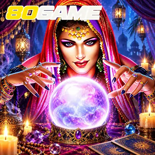 80GAME — ilustração de uma adivinha com bola de cristal