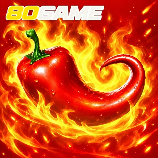 80GAME — ilustração de uma pimenta vermelha em chamas