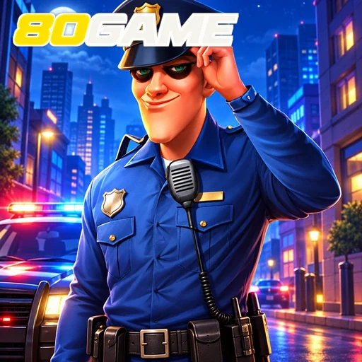 80GAME — ilustração de um policial em uma cidade